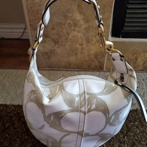 Like New Coach Satin Hobo Shoulder Bag Purse - Picture 2 of 8